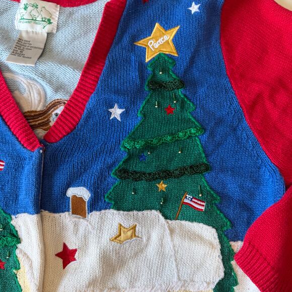 Vtg Y2K 2000s Embellished Christmas Sweater Plus Size 1X - Picture 8 of 10